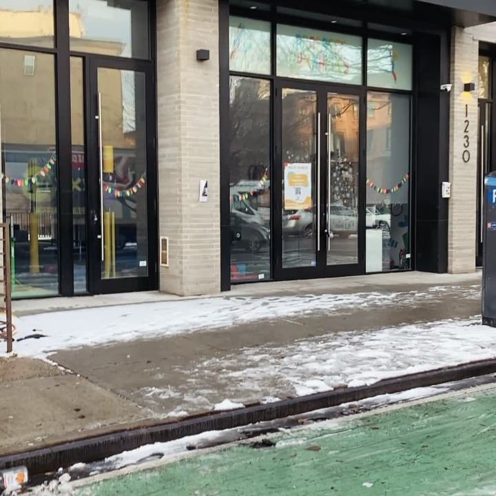 Street-level glazing and entrance area